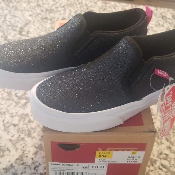 vans asher black glitter